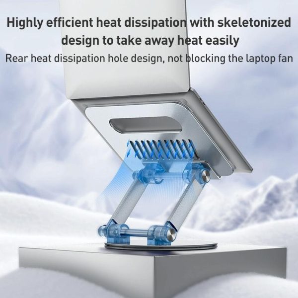 Silver Foldable Swivel Laptop Stand - Image 10