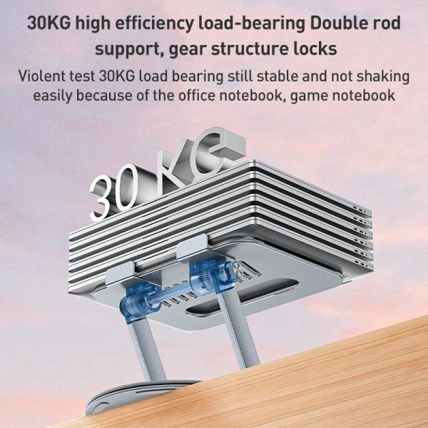 Silver Foldable Swivel Laptop Stand - Image 11