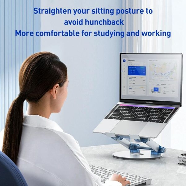 Silver Foldable Swivel Laptop Stand - Image 12