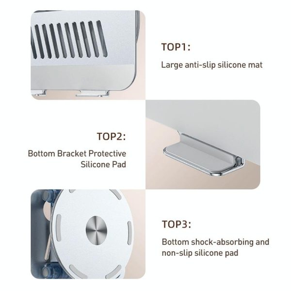 Silver Foldable Swivel Laptop Stand - Image 13
