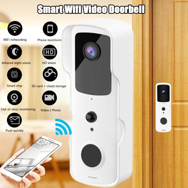 Smart Wifi Video Doorbell With Two-Way Intercom & Night Vision - Black - Image 5