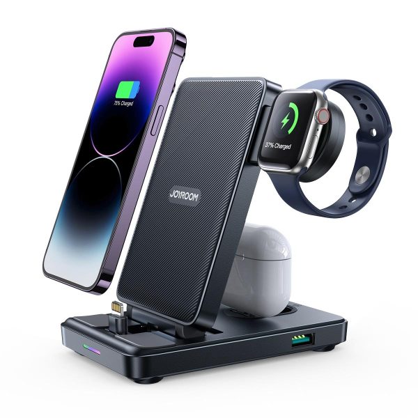 4 In 1 Wireless Charging Stand For Iphone / Airpods / Apple Watch Black - Image 2