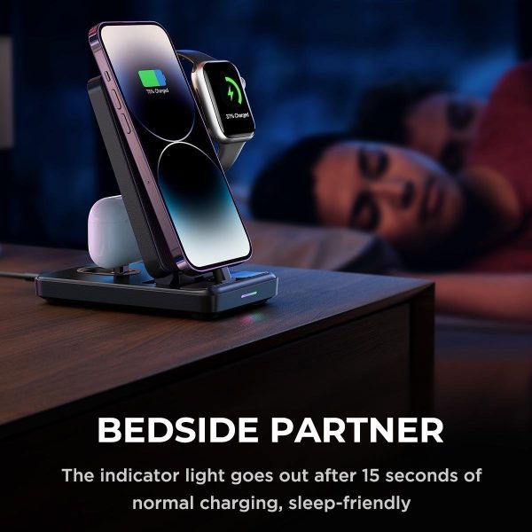 4 In 1 Wireless Charging Stand For Iphone / Airpods / Apple Watch Black - Image 7