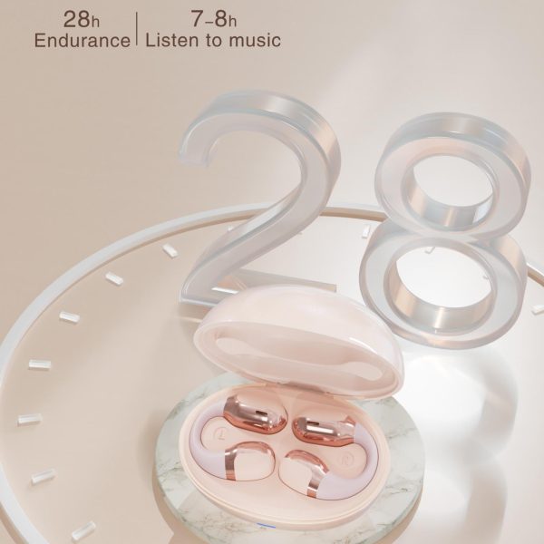 Wireless Sports Bluetooth Earphones with Air Conduction - F16 Tws - Pink - Image 6