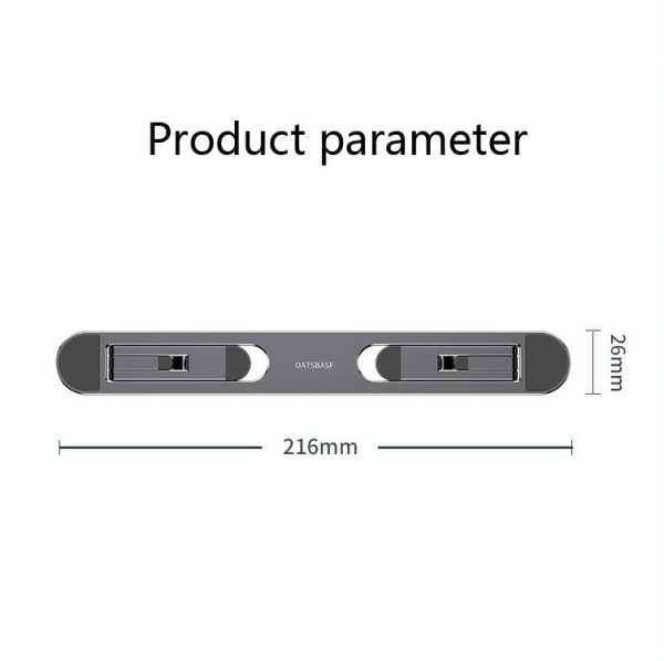 Foldable Laptop Stand with Fan and Heater - Portable and Adjustable - Silver - Image 5