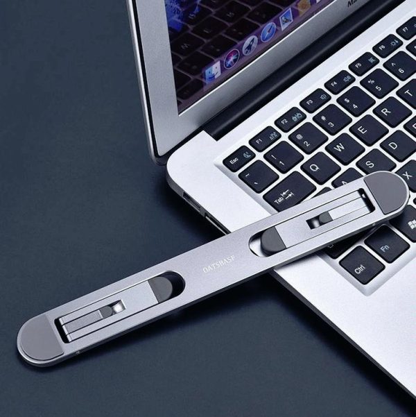 Foldable Laptop Stand with Fan and Heater - Portable and Adjustable - Silver - Image 8