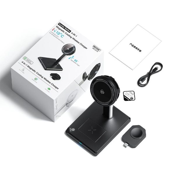 15W 4 In 1 Magnetic Wireless Charger Stand - Black - Image 12