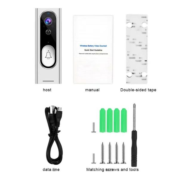 Smart Wireless Video Doorbell With Night Vision & Motion Detection - Black - Image 3