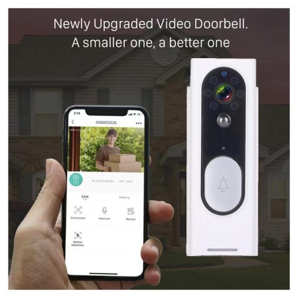 Smart Wireless Video Doorbell With Night Vision & Motion Detection - Black - Image 7