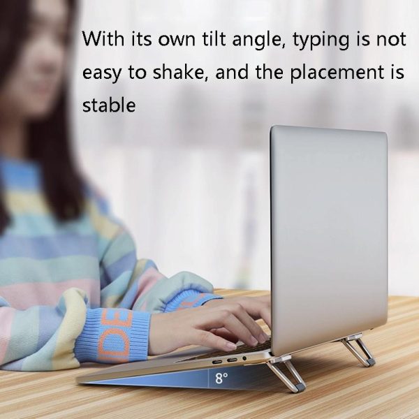 Aluminum Laptop Stand - Heightening Bracket Grey - Image 7
