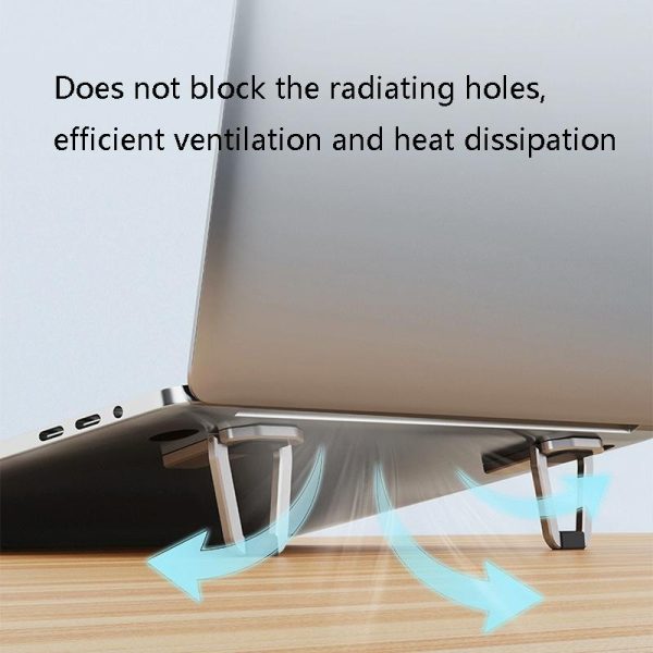 Aluminum Laptop Stand - Heightening Bracket Grey - Image 8
