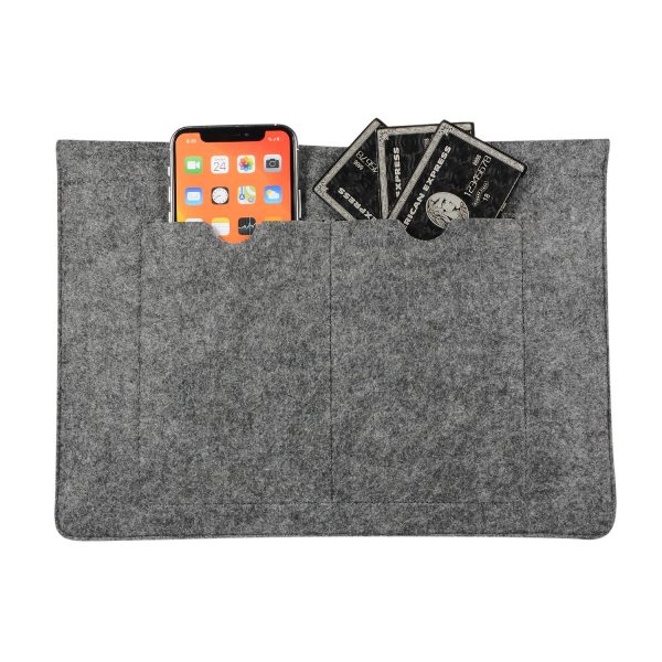 12 Inch Felt Liner Computer Bag for Notebook Protection - Black - Image 4