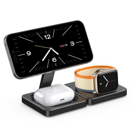 Portable Magnetic Wireless Charger Fast Charging Black