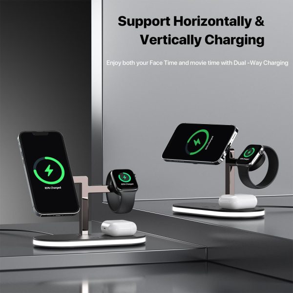 15W 3 In 1 Wireless Charger For Smartphone Iwatch Airpods - Image 6