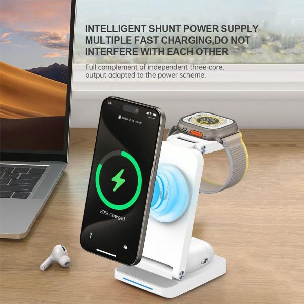 3 In 1 Magnetic Wireless Charger Stand - Black - Image 8