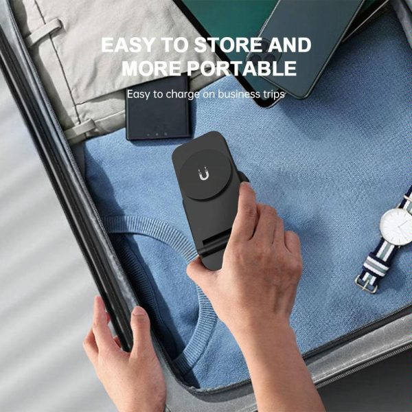 3 In 1 Magnetic Wireless Charger Stand - Black - Image 9