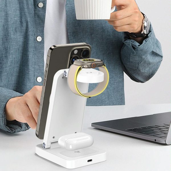 3 In 1 Magnetic Wireless Charger Stand - Black - Image 11