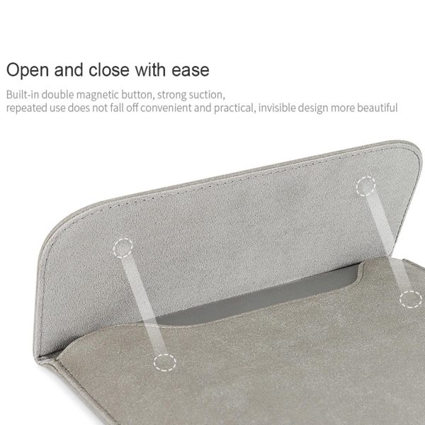 11.6-12.5 Inch Ultra-thin Notebook Liner Bag with Small Bag - Pu02 - Pink - Image 6