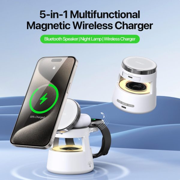 5 In 1 Magnetic Wireless Charger With Bluetooth Speaker - Image 3