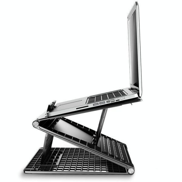 Portable Laptop Stand - Adjustable Height Foldable Heat Dissipation - Elegant Black - Image 2