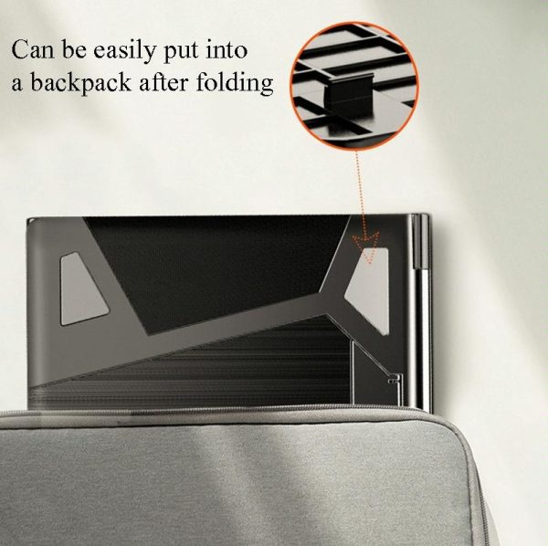 Portable Laptop Stand - Adjustable Height Foldable Heat Dissipation - Elegant Black - Image 6