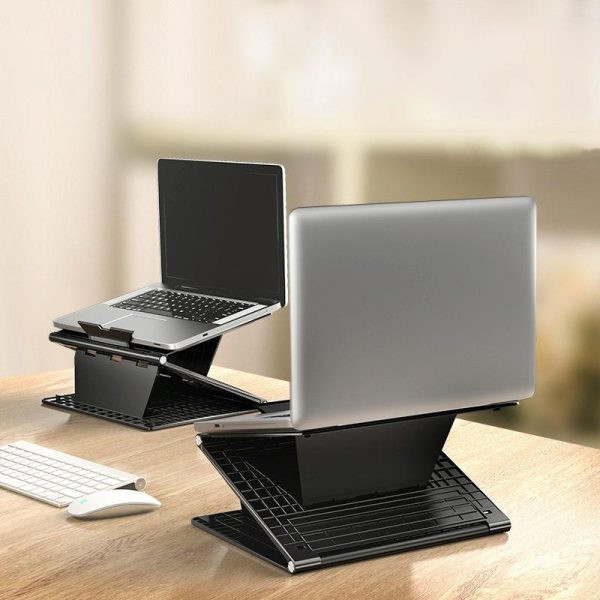 Portable Laptop Stand - Adjustable Height Foldable Heat Dissipation - Elegant Black - Image 8