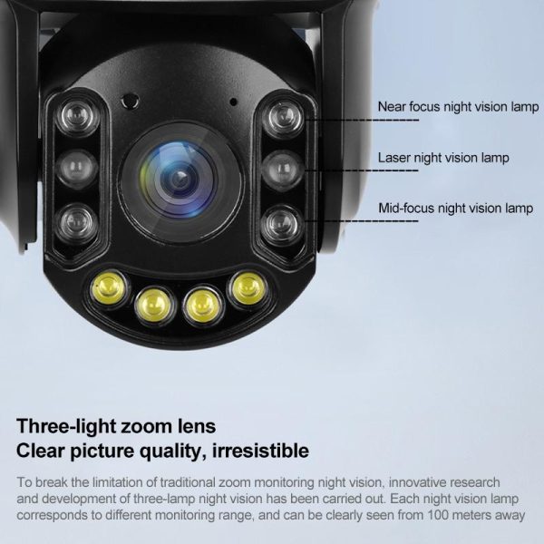 Wireless Wifi Laser Camera With Two-Way Voice & Mobile Monitoring - 5Mp Black - Image 5