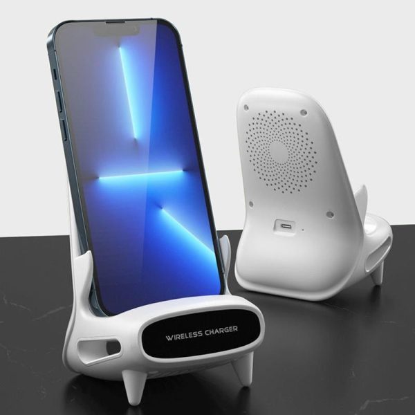 15W Vertical Wireless Charger For 4.5 11 Devices White - Image 3
