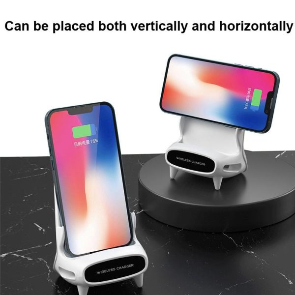 15W Vertical Wireless Charger For 4.5 11 Devices White - Image 4