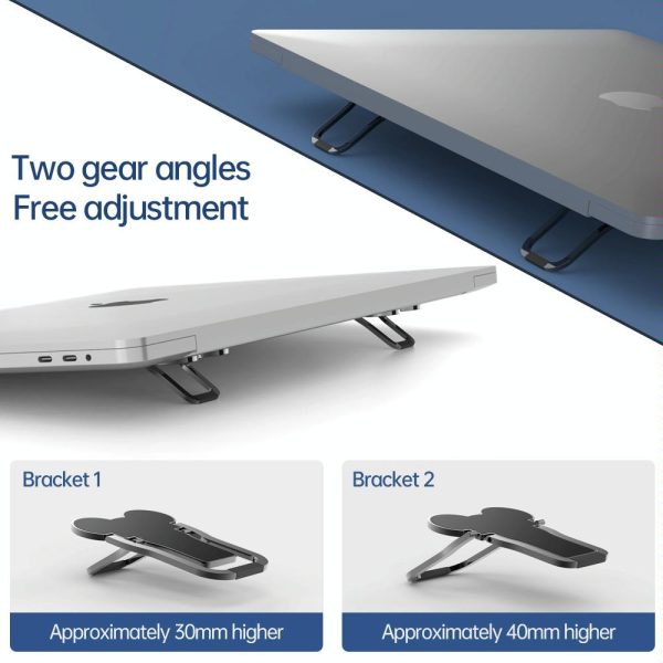 Foldable Metal Laptop Stand - Set of 2 - Tarnish - Image 6