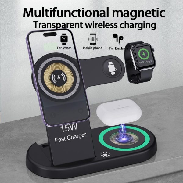 4 In 1 Magnetic Wireless Charger Black - Image 4