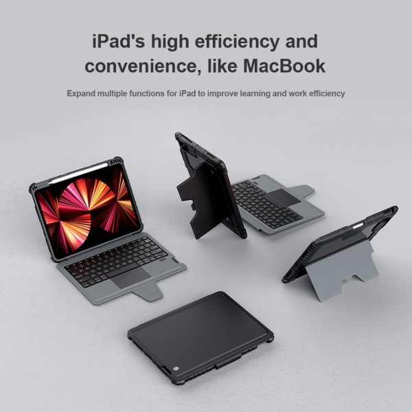 Bluetooth Touch Keyboard Smart Tablet Case For Ipad Air 10.9 / 4 / 5 / Pro 11 2020-2022 In Black - Image 7
