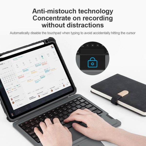 Bluetooth Touch Keyboard Smart Tablet Case For Ipad Air 10.9 / 4 / 5 / Pro 11 2020-2022 In Black - Image 11