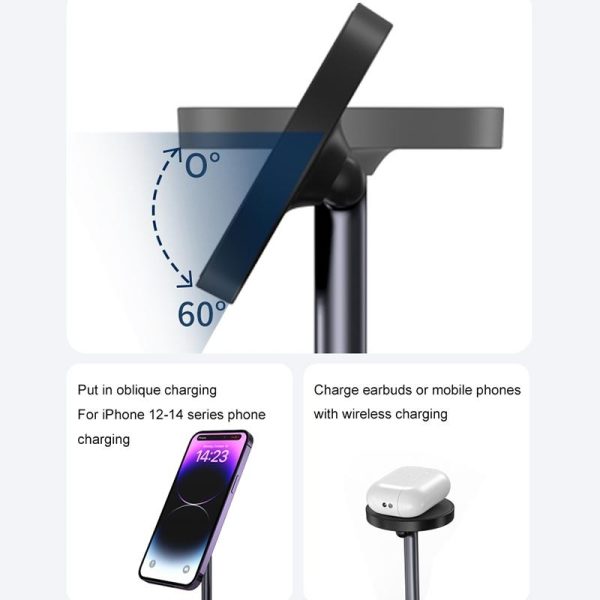 3 In 1 Magnetic Wireless Charger For Iphone & Airpods - White - Image 6