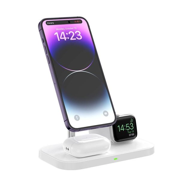 3 In 1 Magnetic Wireless Charger For Iphone & Airpods - White - Image 9