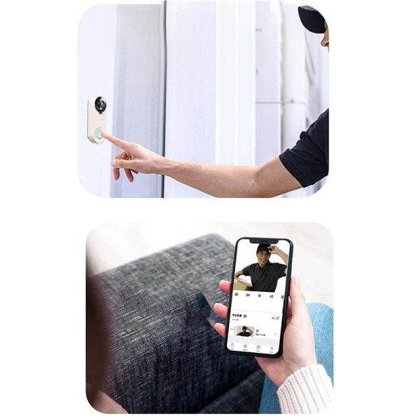 1080P Smart Doorbell With 150 Degree Wide Angle - Black - Image 6