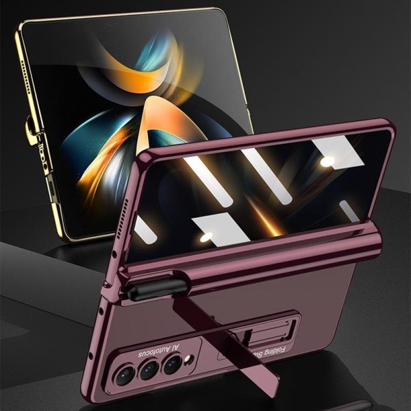 Foldable Magnetic Privacy Case with Pen Holder - Fits 4th Generation Ipad - Champagne Gold - Image 3