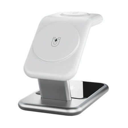 15W 3 In 1 Magnetic Wireless Charger - White