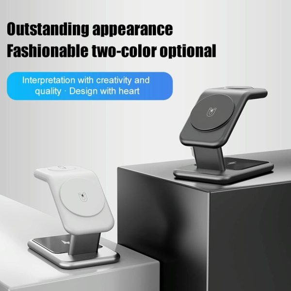 15W 3 In 1 Magnetic Wireless Charger - White - Image 8