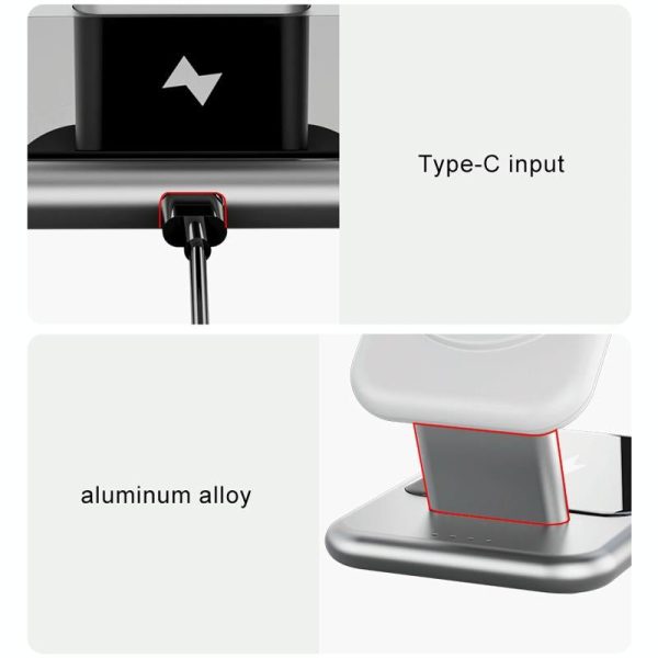 15W 3 In 1 Magnetic Wireless Charger - White - Image 9