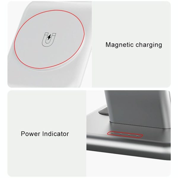 15W 3 In 1 Magnetic Wireless Charger - White - Image 10