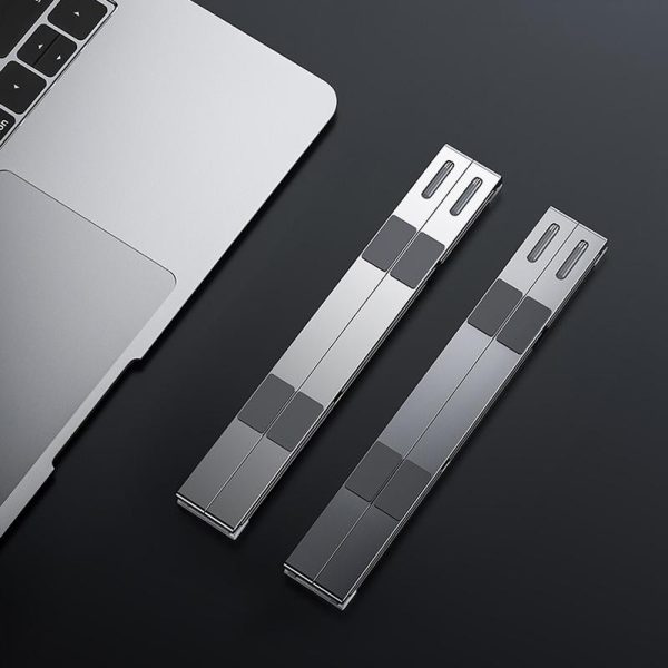 Adjustable Aluminum Laptop Cooling Bracket - Desktop - Gray - Image 3