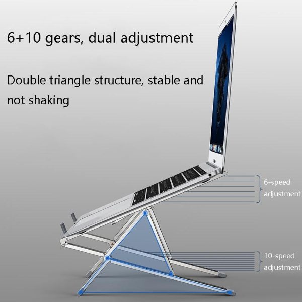 Adjustable Aluminum Laptop Cooling Bracket - Desktop - Gray - Image 5