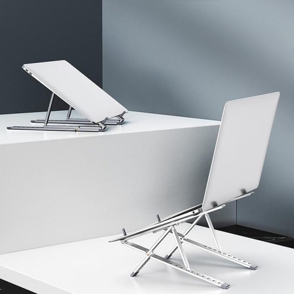 Adjustable Aluminum Laptop Cooling Bracket - Desktop - Gray - Image 7