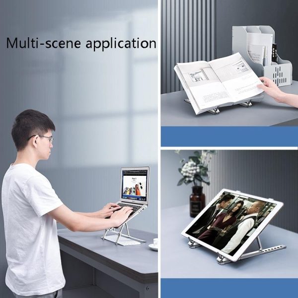 Adjustable Aluminum Laptop Cooling Bracket - Desktop - Gray - Image 8