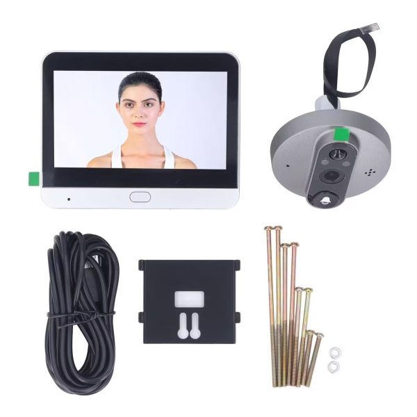 4.3 Inch Colour Screen Graffiti Hidden 1080P Wifi Smart Cat Eye Video Doorbell - Black - Image 3
