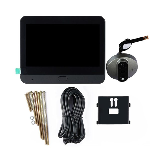 4.3 Inch Colour Screen Graffiti Hidden 1080P Wifi Smart Cat Eye Video Doorbell - Black - Image 12