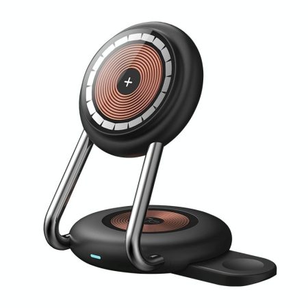 15W 3 In 1 Transparent Magnetic Wireless Charger - Black