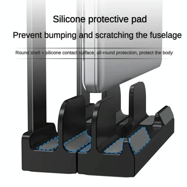 Versatile Laptop Stand with Storage and Cooling - Desktop Heightening Rack - Black - Image 7