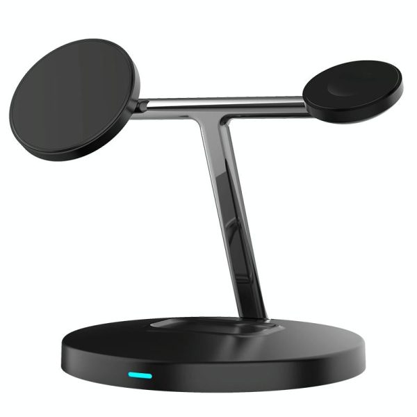 3 In 1 Magnetic Wireless Charger For Mobile Devices - Black - Image 2